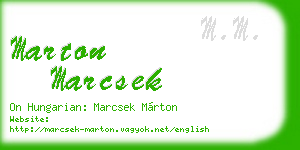 marton marcsek business card